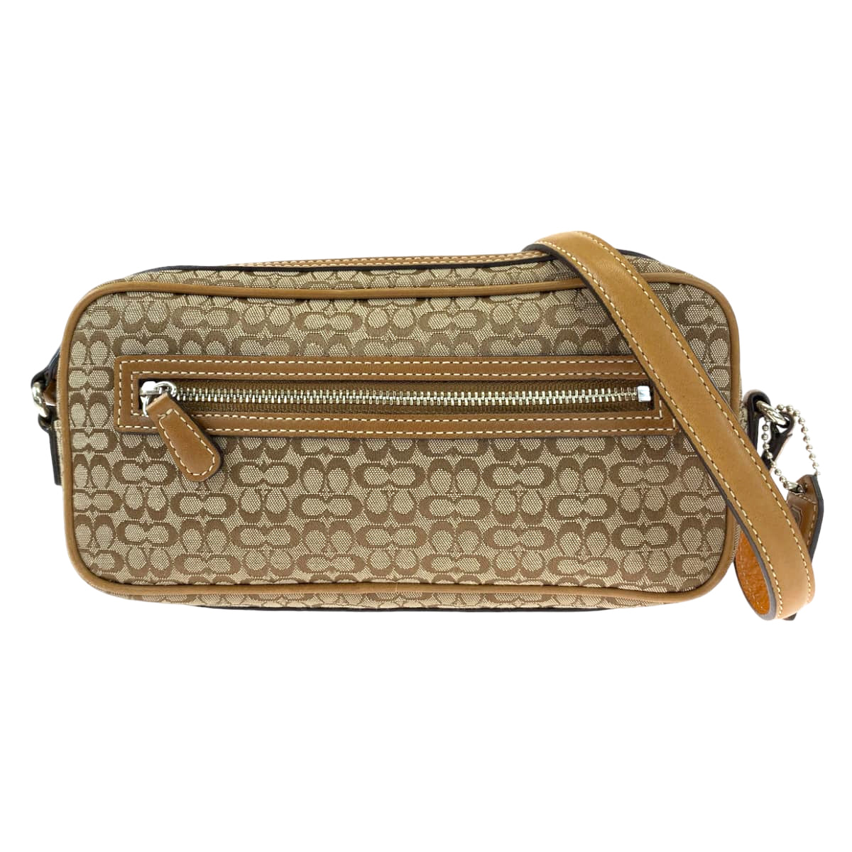 COACH コーチ ミニ シグネチャー ブラウン 茶 キャンバス ショルダーバッグ 斜め掛け  レディース