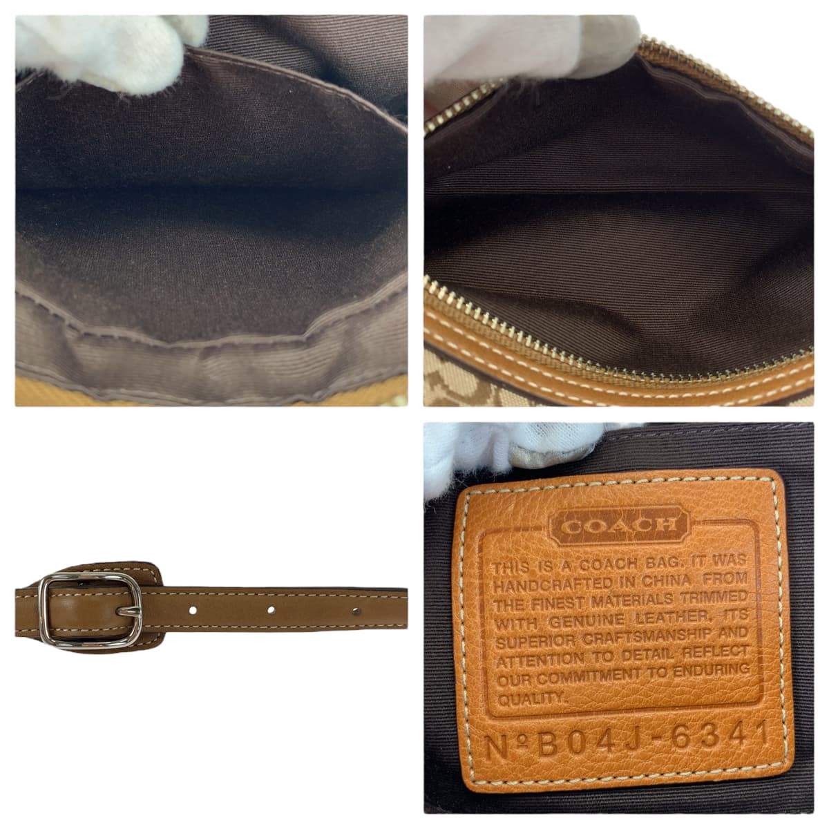 COACH コーチ ミニ シグネチャー ブラウン 茶 キャンバス ショルダーバッグ 斜め掛け  レディース