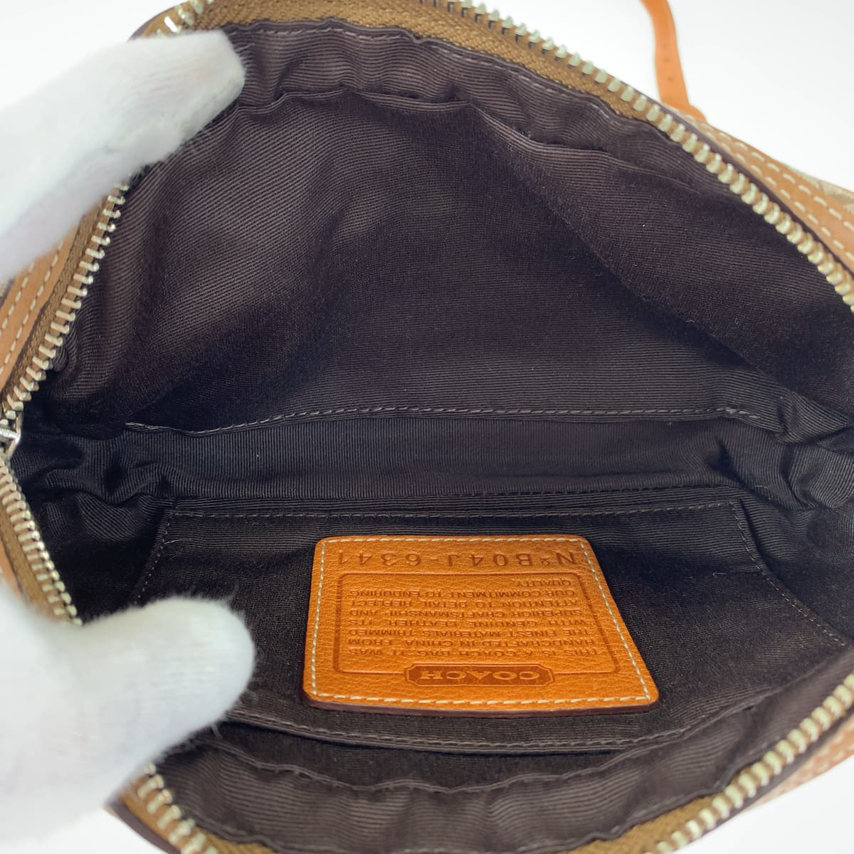 COACH コーチ ミニ シグネチャー ブラウン 茶 キャンバス ショルダーバッグ 斜め掛け  レディース
