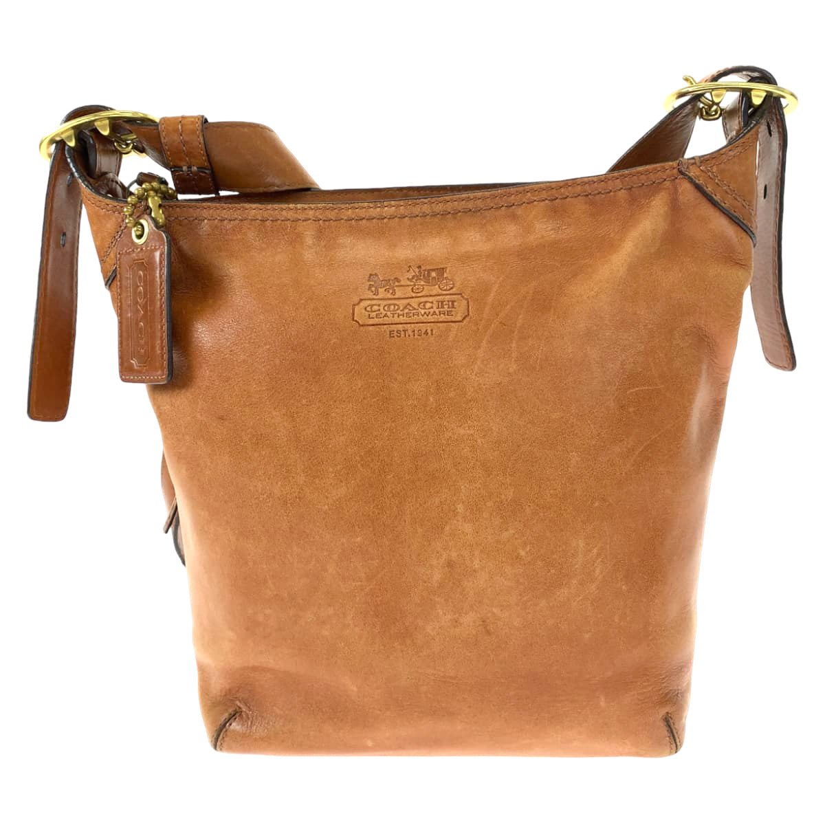 COACH コーチ ダッフル ブラウン 茶 レザー 12376 ショルダーバッグ 斜め掛け  レディース