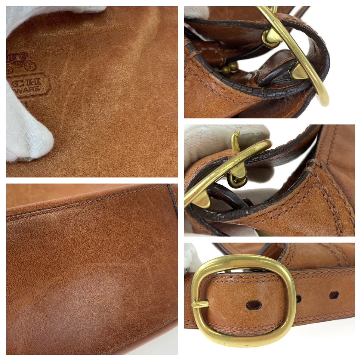 COACH コーチ ダッフル ブラウン 茶 レザー 12376 ショルダーバッグ 斜め掛け  レディース