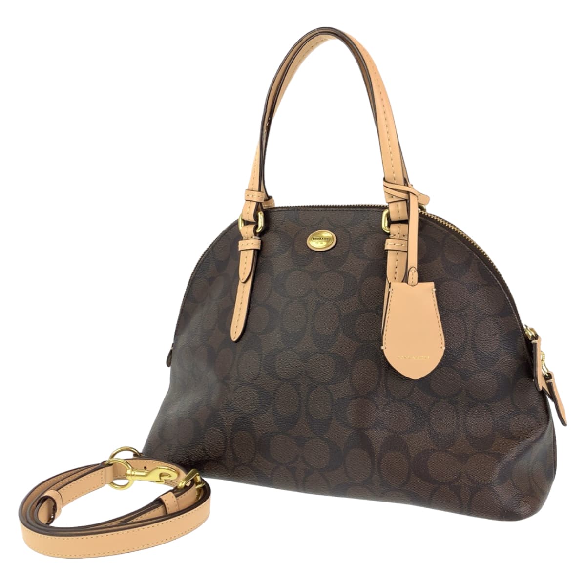 COACH コーチ シグネチャー ブラウン 茶 PVC F26184 ショルダーバッグ ハンドバッグ 2way  レディース