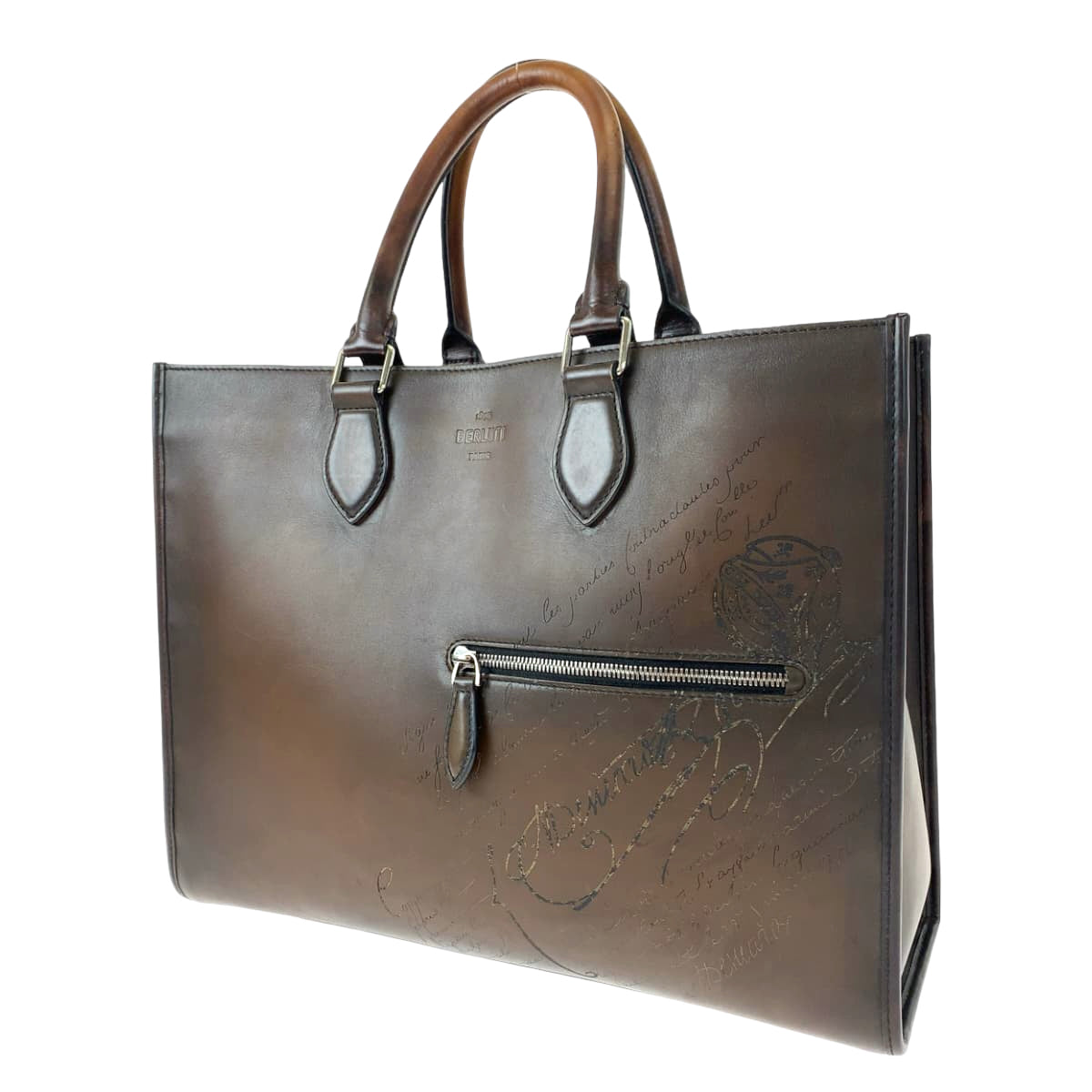 Berluti ベルルッティ カリグラフィ ウリス スモール ブラウン 茶 レザー ショルダーバッグ ハンドバッグ 2way  メンズ