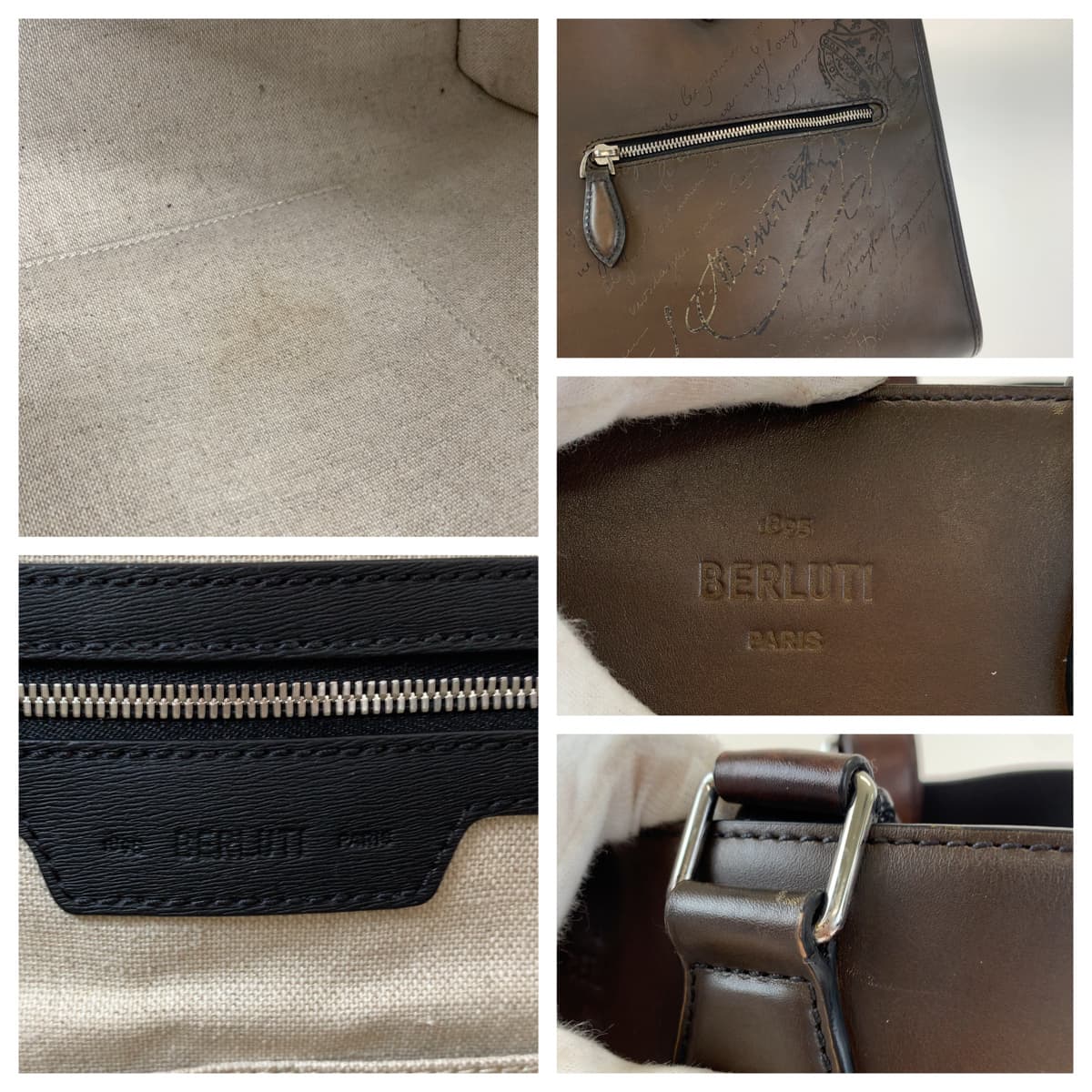 Berluti ベルルッティ カリグラフィ ウリス スモール ブラウン 茶 レザー ショルダーバッグ ハンドバッグ 2way  メンズ