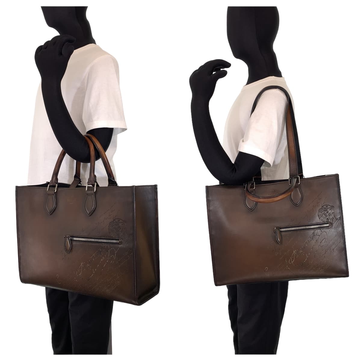 Berluti ベルルッティ カリグラフィ ウリス スモール ブラウン 茶 レザー ショルダーバッグ ハンドバッグ 2way  メンズ