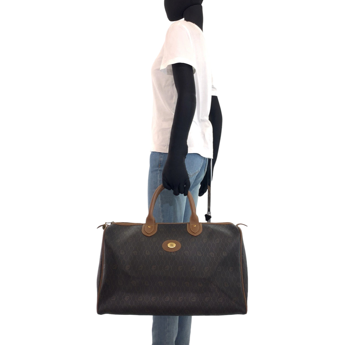 Dior ディオール ハニカム ブラウン 茶 PVC ボストンバッグ 旅行バッグ  メンズ
