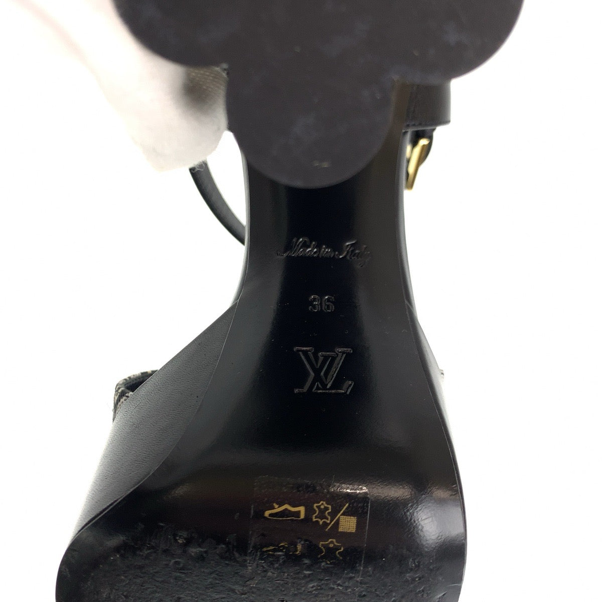 LOUIS VUITTON ルイヴィトン 20AW SINCE1854  ポディウム ライン サイズ36 ブラック 黒 ホワイト 白 キャンバス / レザー 1A8D2M サンダル 厚底  レディース