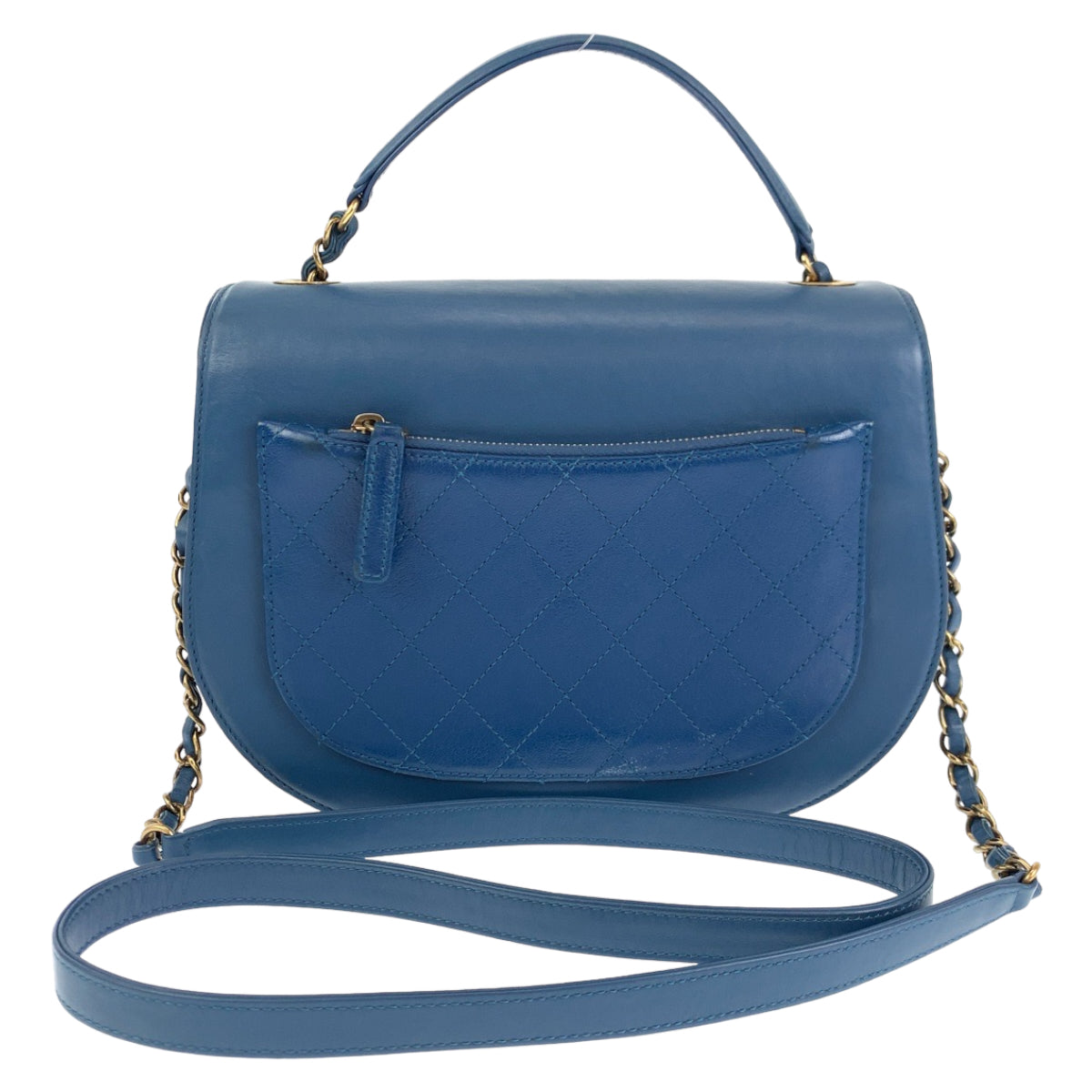CHANEL シャネル マトラッセ RUE CAMBON  ココカーブ ココマーク ブルー 青 ゴールド金具 カーフ / ゴートスキン チェーンショルダーバッグ ハンドバッグ 2way  レディース