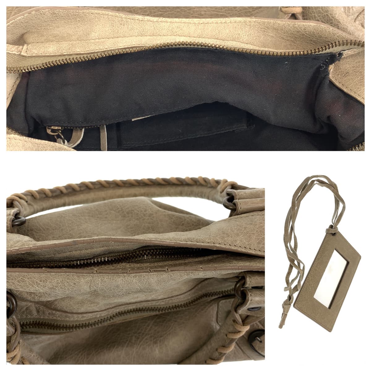 BALENCIAGA バレンシアガ ザ シティ ベージュ 薄茶色 レザー 300295 ショルダーバッグ ハンドバッグ 2WAY  レディース