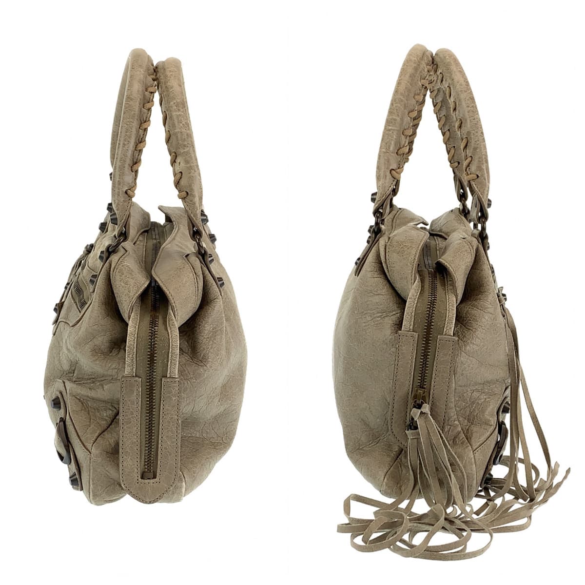 BALENCIAGA バレンシアガ ザ シティ ベージュ 薄茶色 レザー 300295 ショルダーバッグ ハンドバッグ 2WAY  レディース