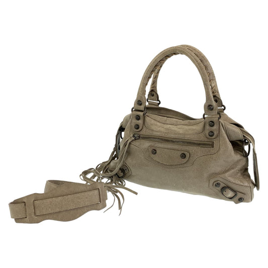 BALENCIAGA バレンシアガ ザ シティ ベージュ 薄茶色 レザー 300295 ショルダーバッグ ハンドバッグ 2WAY  レディース