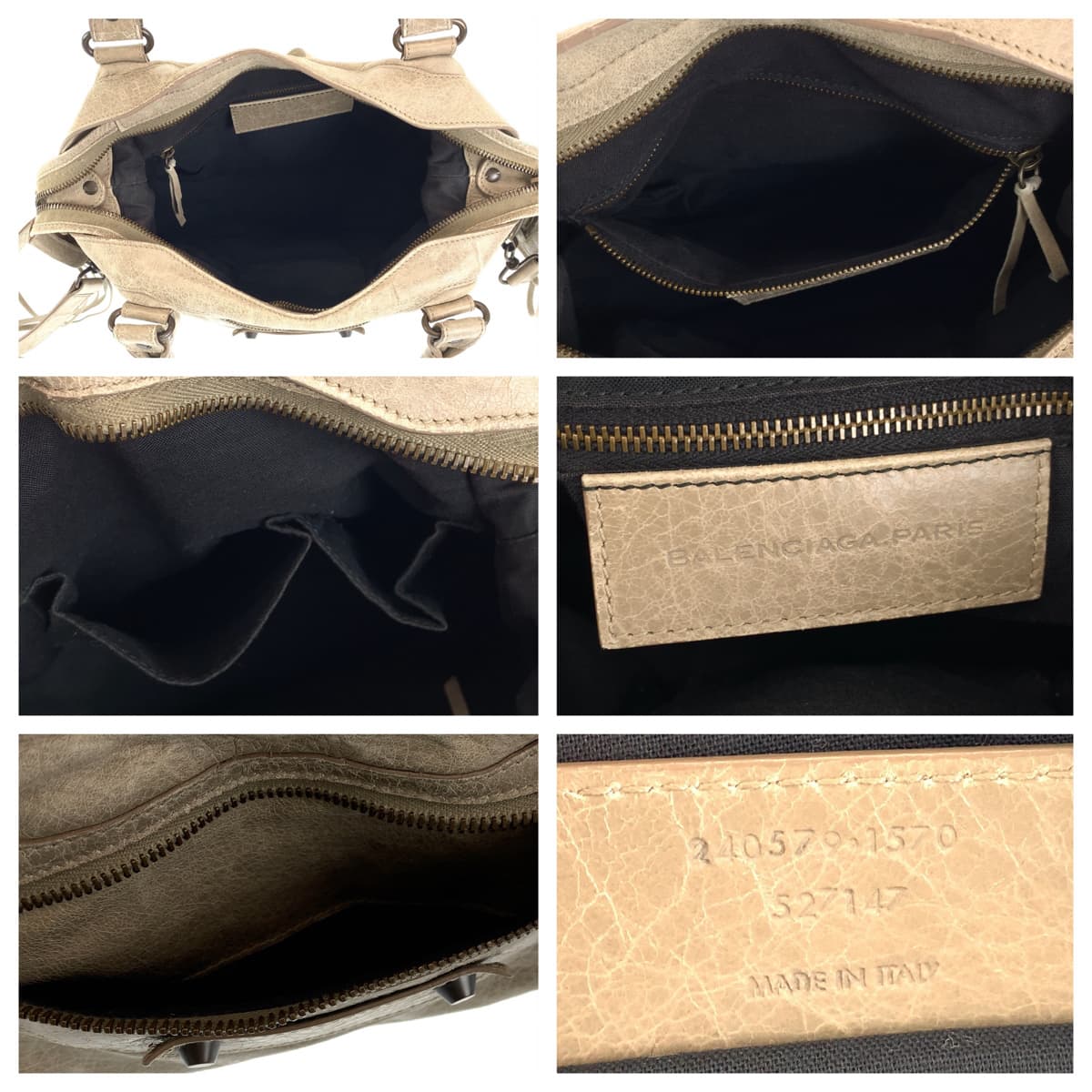 BALENCIAGA バレンシアガ ザ シティ ベージュ 薄茶色 レザー 300295 ショルダーバッグ ハンドバッグ 2WAY  レディース