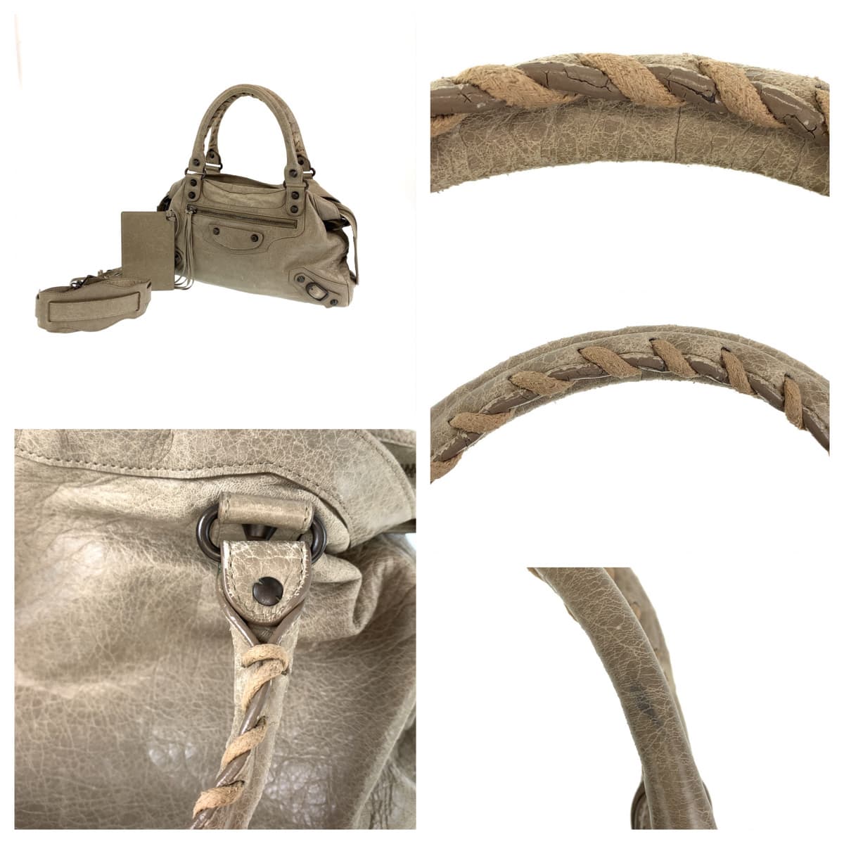 BALENCIAGA バレンシアガ ザ シティ ベージュ 薄茶色 レザー 300295 ショルダーバッグ ハンドバッグ 2WAY  レディース