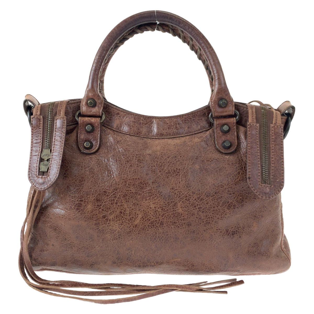 BALENCIAGA バレンシアガ ザ シティ ブラウン 茶 レザー ショルダーバッグ ハンドバッグ 2way  レディース