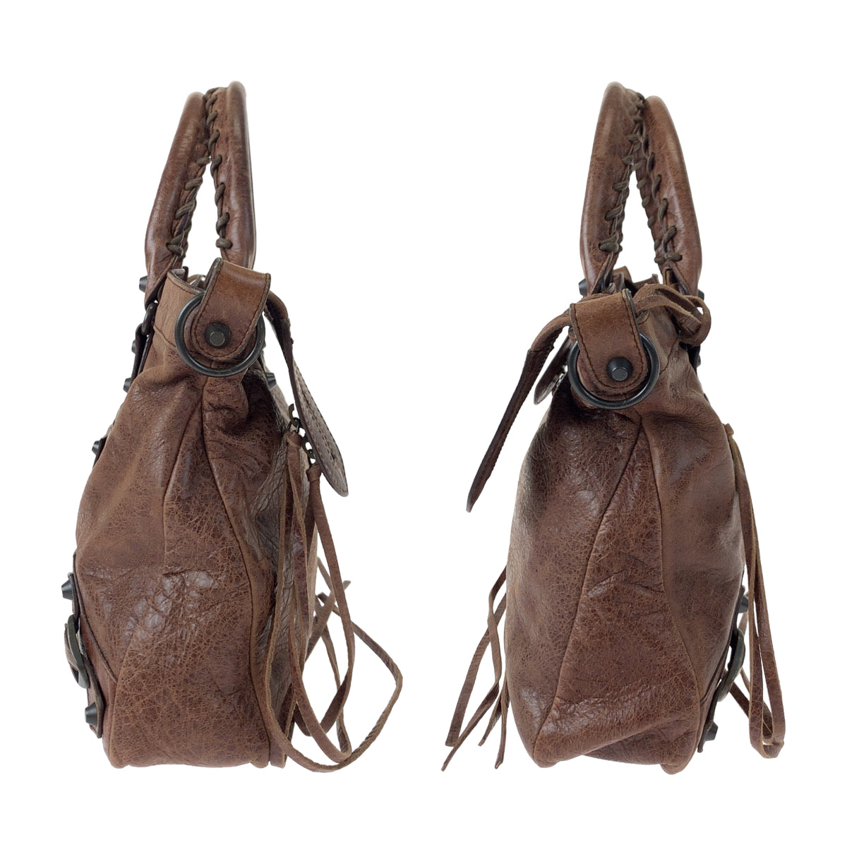 BALENCIAGA バレンシアガ ザ シティ ブラウン 茶 レザー ショルダーバッグ ハンドバッグ 2way  レディース