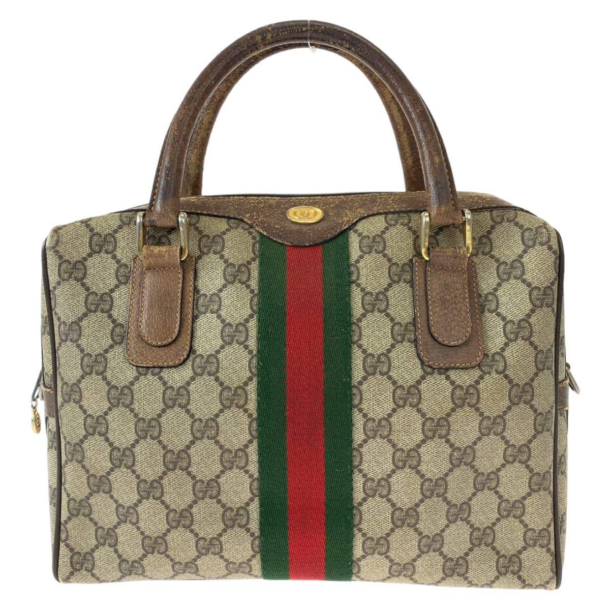 GUCCI グッチ ヴィンテージ  オールドグッチ シェリーライン ブラウン 茶色 GGスプリームキャンバス 378 002 3839 ハンドバッグ トートバッグ  レディース