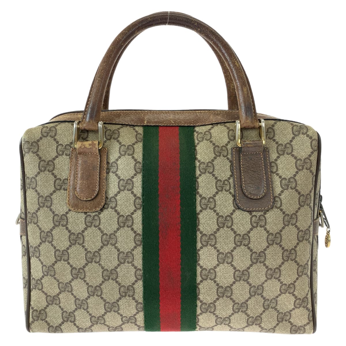 GUCCI グッチ ヴィンテージ  オールドグッチ シェリーライン ブラウン 茶色 GGスプリームキャンバス 378 002 3839 ハンドバッグ トートバッグ  レディース