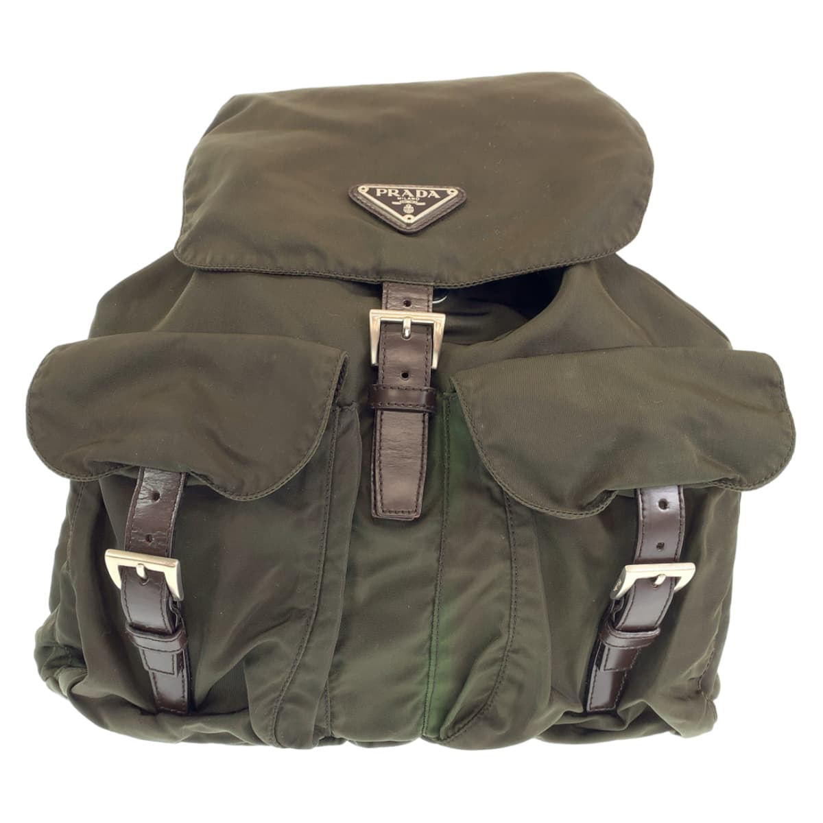 PRADA Prada Tessuto Khaki Green Nylon Rucksack Backpack for Men