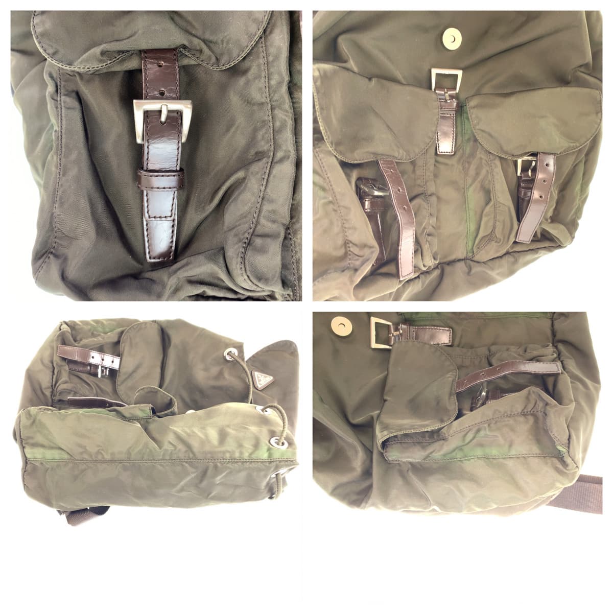 PRADA Prada Tessuto Khaki Green Nylon Rucksack Backpack for Men