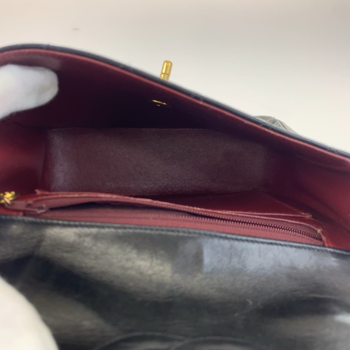 CHANEL シャネル ヴィンテージ マトラッセ ココマーク ターンロック ブラック 黒 ゴールド金具 ラムスキン ハンドバッグ アクセサリーポーチ  レディース