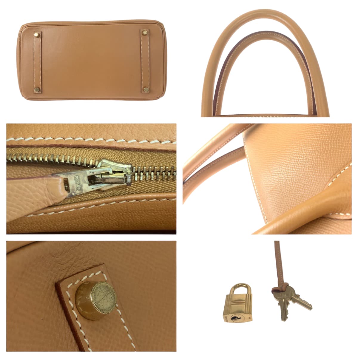 HERMES エルメス バーキン35 ナチュラル ゴールド金具 クシュベル ハンドバッグ トートバッグ □E刻印  レディース