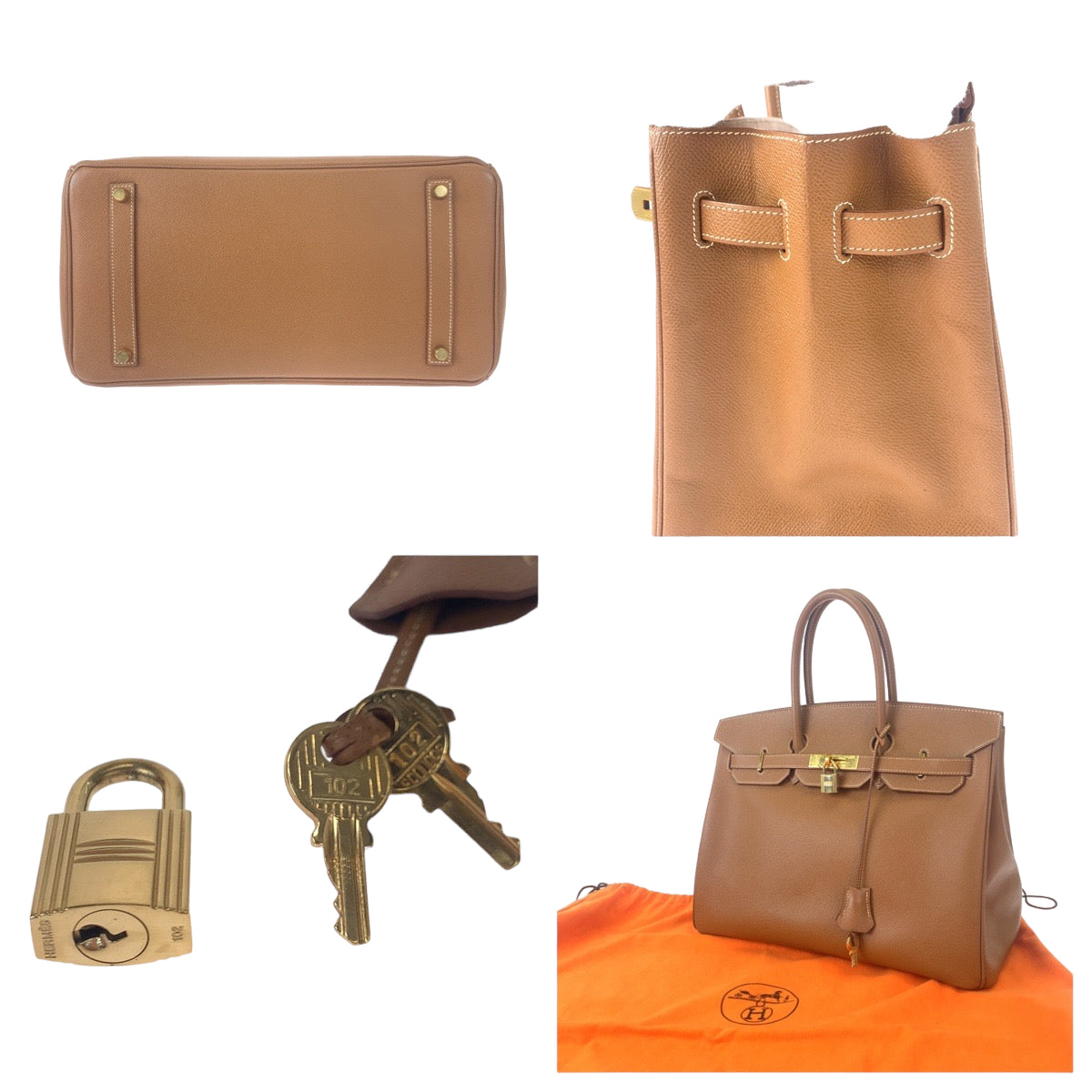 HERMES エルメス バーキン35 ナチュラル ベージュ ゴールド金具 ヴォーエプソン ハンドバッグ トートバッグ □G刻印  レディース
