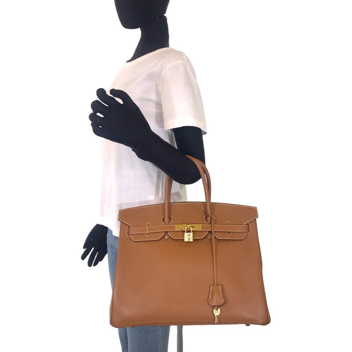 HERMES エルメス バーキン35 ナチュラル ベージュ ゴールド金具 ヴォーエプソン ハンドバッグ トートバッグ □G刻印  レディース