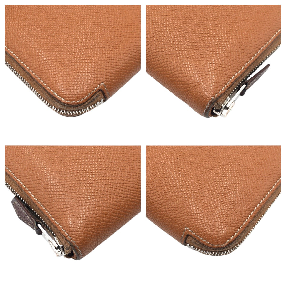 HERMES エルメス アザップ シルクイン ロング  ゴールド シルバー金具 / エプソン 長財布 ラウンドファスナー D刻印  レディース