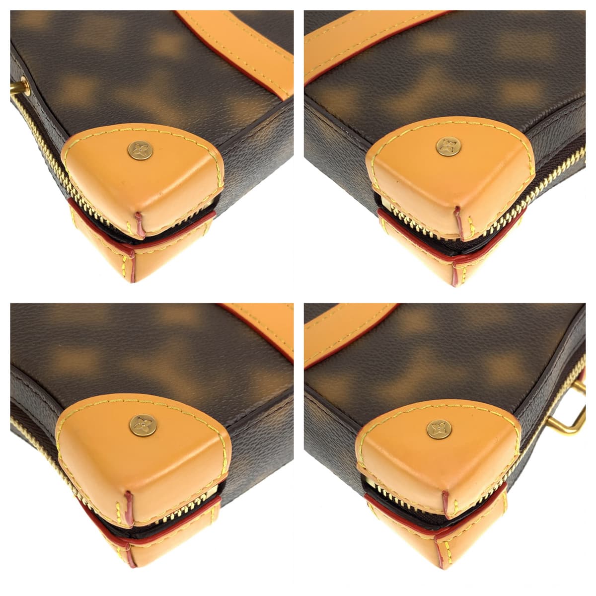 LOUIS VUITTON ルイヴィトン モノグラム ソフトトランク ブラウン 茶 ゴールド金具 PVC M81580 ショルダーバッグ 斜め掛けバッグ  メンズ
